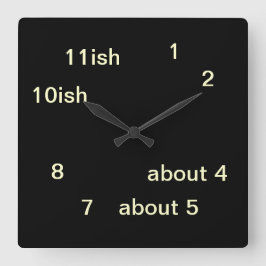 Cool Uber Geek Hipster Black One-ish Clock 3 Vierkante Klok