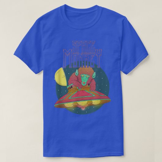 Cool UFO Alien Monkey Outer Space T-shirt (Design voorkant)