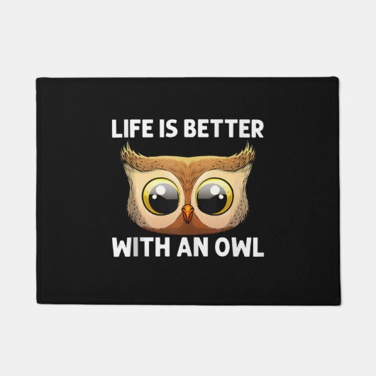 Cool Uil Art voor Mannen Vrouwen Nachtelijke Vogel Deurmat (Voorkant)