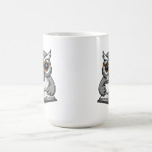 Cool Uil Leest Met Koffie Koffiemok (Center)