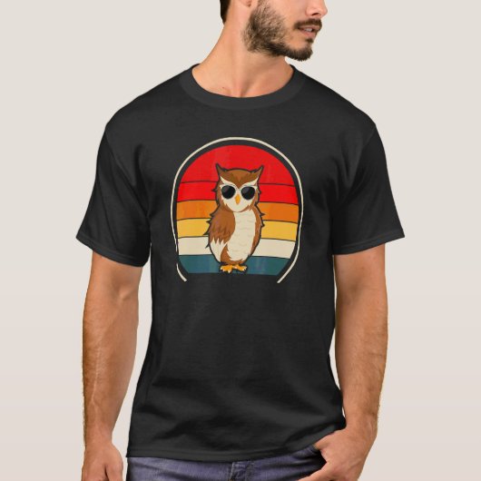 Cool Uil Retro T-shirt (Voorkant)