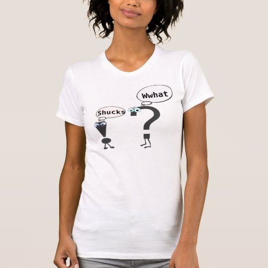 Cool Uitroep Vraag Symbolen Leuk Gesprek T-shirt (Voorkant)