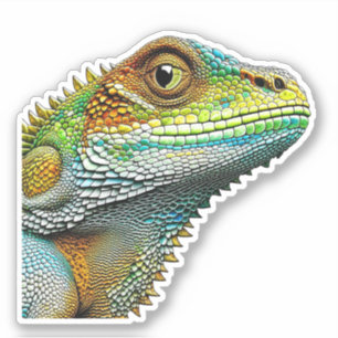 Cool Uitziende Hagedis AI Kunst Sticker