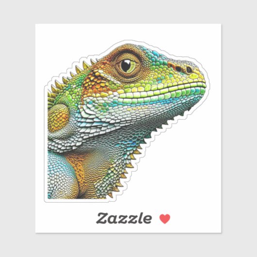 Cool Uitziende Hagedis AI Kunst Sticker (Vel)