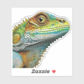 Cool Uitziende Hagedis AI Kunst Sticker (Vel)