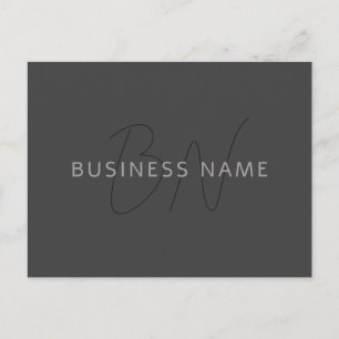 Cool Uitziende Naam & Monogram Donkergrijs Briefkaart