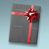 Cool Uitziende Naam & Monogram | Donkergrijs Cadeaupapier