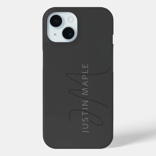 Cool Uitziende Naam & Monogram | Donkergrijs Case-Mate iPhone Case (Achterkant)