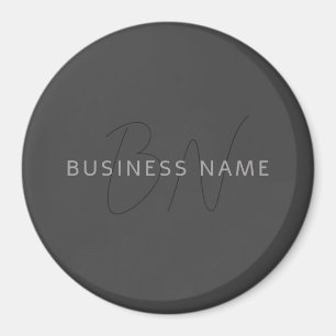 Cool Uitziende Naam & Monogram Donkergrijs Magneet