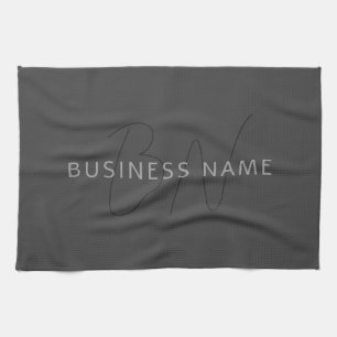 Cool Uitziende Naam & Monogram Donkergrijs Theedoek