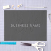 Cool Uitziende Naam & Monogram | Donkergrijs Tissuepapier (Craft)