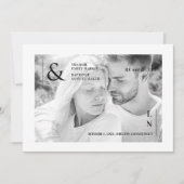 Cool Ultra Modern Trendy Black and White Photo  Save The Date (Voorkant)