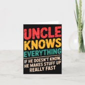 Cool Uncle Design For Uncle Men From Nephew Niece  Kaart (Voorkant)
