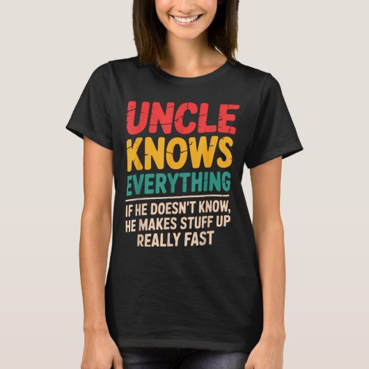 Cool Uncle Design For Uncle Men From Nephew Niece  T-shirt (Voorkant)