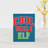 Cool Uncle Elf Christmas Family Matching Group Xma Kaart (Gele Bloem)