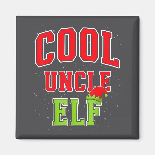Cool Uncle Elf Christmas Family Matching Group Xma Magneet (Voorkant)
