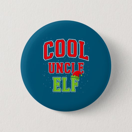 Cool Uncle Elf Christmas Family Matching Group Xma Ronde Button 5,7 Cm (Voorkant)