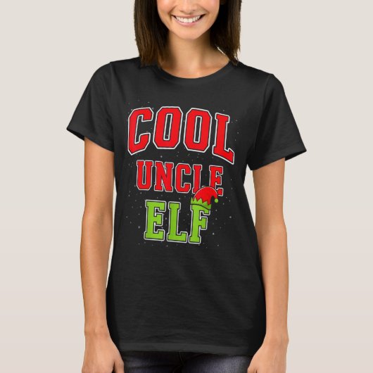 Cool Uncle Elf Christmas Family Matching Group Xma T-shirt (Voorkant)