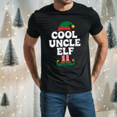Cool Uncle Elf Funny Elf bijpassende kerstcadeau T-shirt
