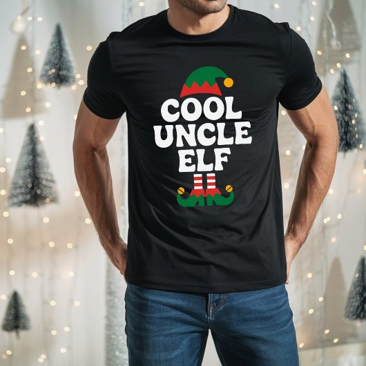 Cool Uncle Elf Funny Elf bijpassende kerstcadeau T-shirt