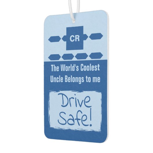 Cool Uncle voegt foto drive veilig blauw toe Luchtverfrisser (Links)