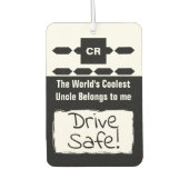 Cool Uncle voegt foto drive veilig zwart toe Luchtverfrisser (Voorkant)