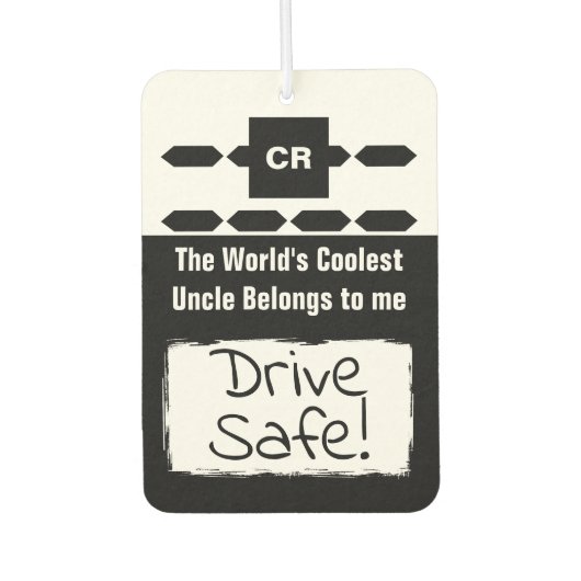 Cool Uncle voegt foto drive veilig zwart toe Luchtverfrisser (Voorkant)