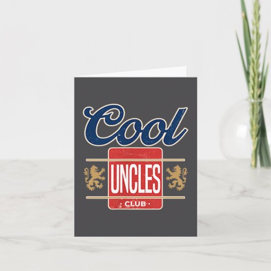 Cool Uncles Club For New Uncle Father's Day Uncle Kaart (Voorkant)