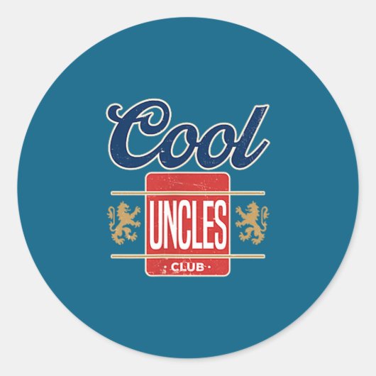 Cool Uncles Club For New Uncle Father's Day Uncle  Ronde Sticker (Voorkant)