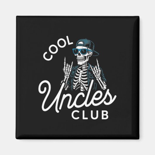 Cool Uncles Club Shirt Funny Skeleton Men Uncle  Magneet (Voorkant)