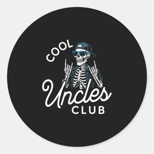 Cool Uncles Club Shirt Funny Skeleton Men Uncle  Ronde Sticker (Voorkant)