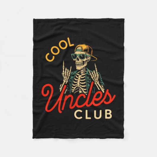 Cool Uncles Club Shirt Funny Skeleton Retro Uncle  Fleece Deken (Voorkant)