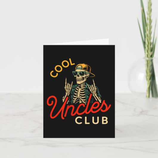 Cool Uncles Club Shirt Funny Skeleton Retro Uncle  Kaart (Voorkant)