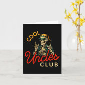 Cool Uncles Club Shirt Funny Skeleton Retro Uncle  Kaart (Gele Bloem)