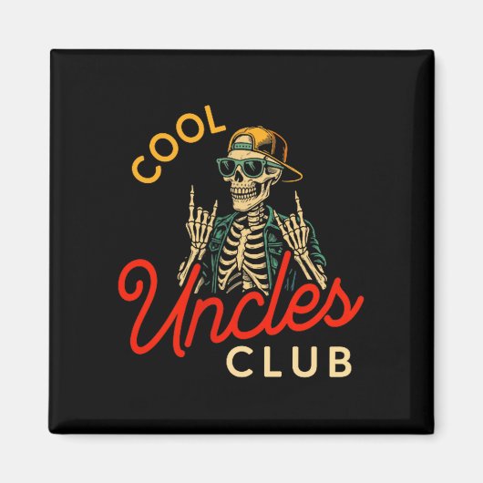 Cool Uncles Club Shirt Funny Skeleton Retro Uncle Magneet (Voorkant)