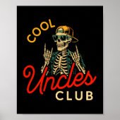Cool Uncles Club Shirt Funny Skeleton Retro Uncle  Poster (Voorkant)