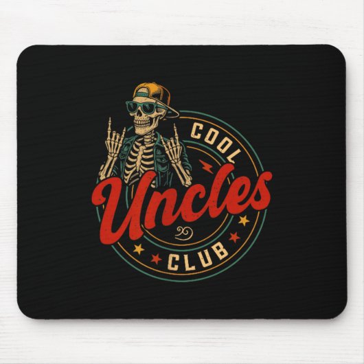 Cool Uncles Club Shirt Funny Skeleton Uncle Men Fa Muismat (Voorkant)