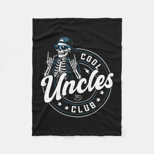 Cool Uncles Club Shirt Funny Skeleton Uncle Men  Fleece Deken (Voorkant)