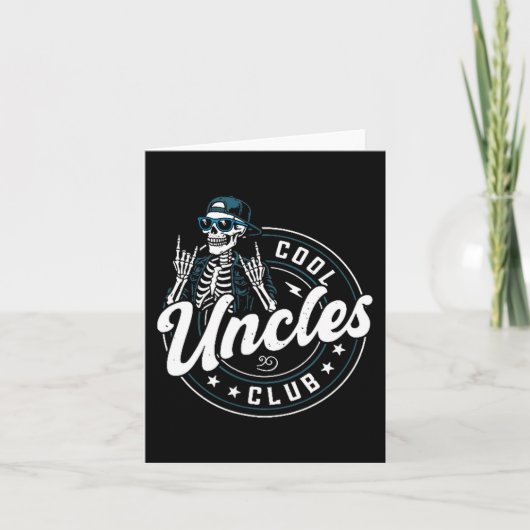 Cool Uncles Club Shirt Funny Skeleton Uncle Men Kaart (Voorkant)