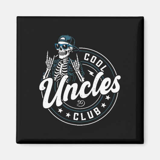 Cool Uncles Club Shirt Funny Skeleton Uncle Men Magneet (Voorkant)