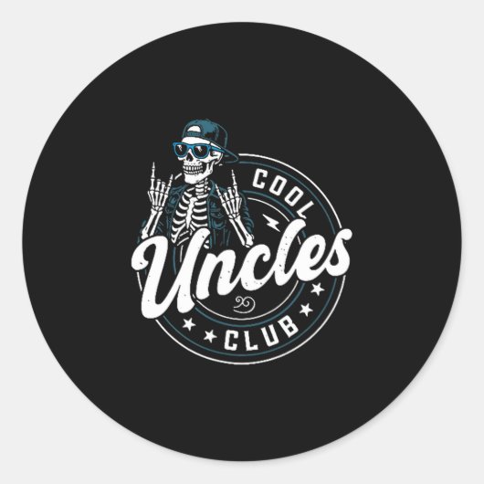 Cool Uncles Club Shirt Funny Skeleton Uncle Men  Ronde Sticker (Voorkant)