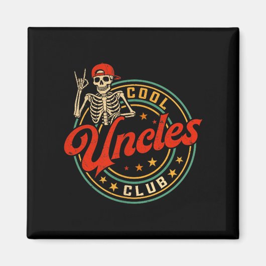 Cool Uncles Club Shirt Retro Funny Skeleton New Un Magneet (Voorkant)