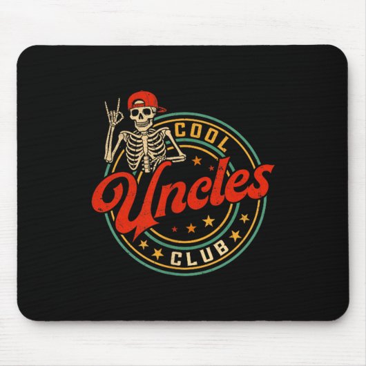 Cool Uncles Club Shirt Retro Funny Skeleton New Un Muismat (Voorkant)