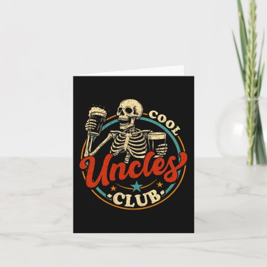 Cool Uncles Club Shirt Uncle Skeleton Men Fathers  Kaart (Voorkant)