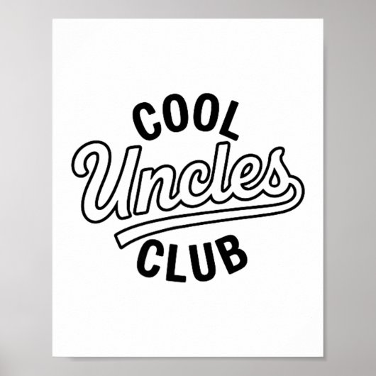 Cool Uncles Club Uncle Ever Funny Cket Fathers Day Poster (Voorkant)