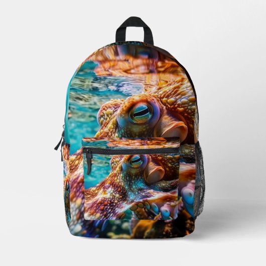 Cool Underwater Octopus Backpack Bedrukte Rugzak (Voorkant)