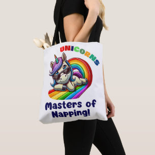 Cool Unicorn ontspannend met een zonnebril Tote Bag