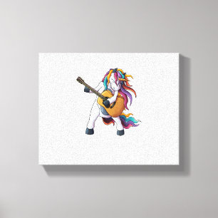 Cool Unicorn spelen gitaar _ Funny Animal Guitari Canvas Afdruk