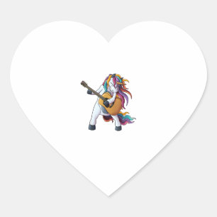Cool Unicorn spelen gitaar _ Funny Animal Guitari Hart Sticker