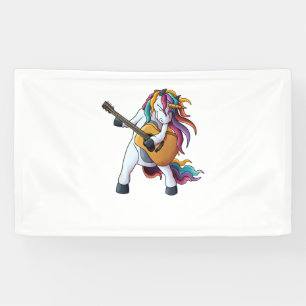 Cool Unicorn spelen gitaar _ Funny Animal Guitari Spandoek